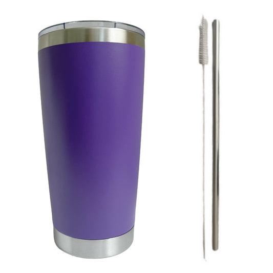 Purple Silver Plated 20oz Tumbler