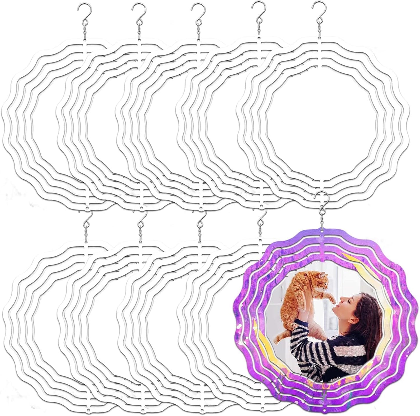 Purple w/ Sunflowers 8" Wind Spinner