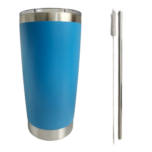 Sky Blue Silver Plated 20oz Tumbler