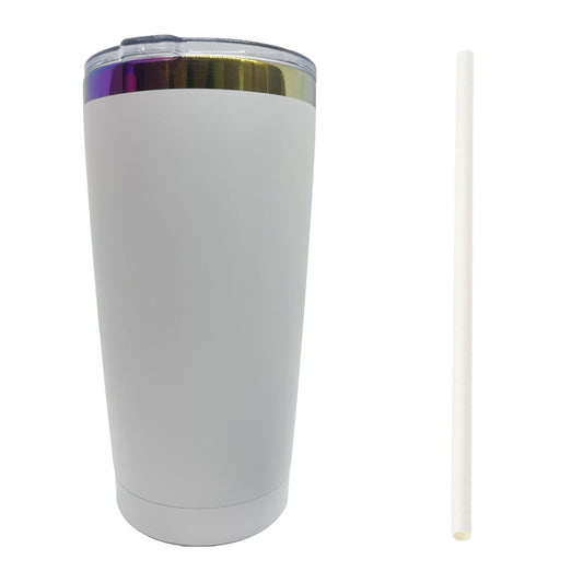White Rainbow Plated 20oz Tumbler
